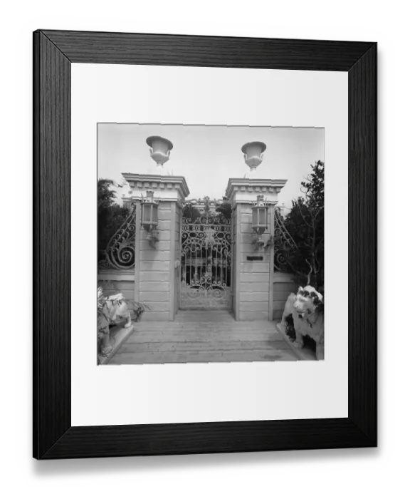 Framed Print : Gates and lion statues Framed Print : Gates and lion statues