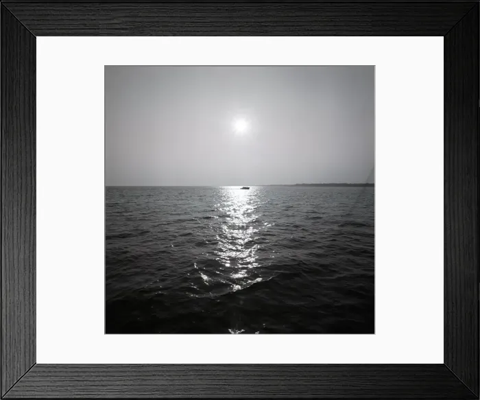 Framed Print : Distant boat on ocean Framed Print : Distant boat on ocean