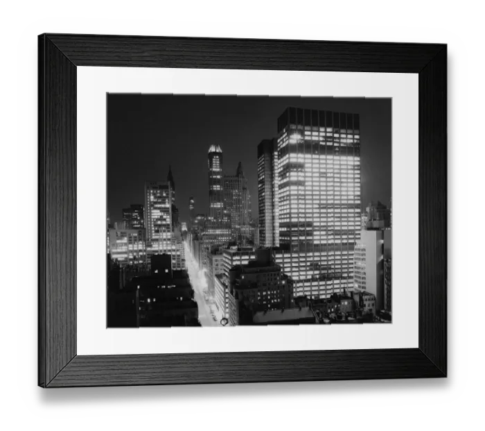 Framed Print : City street at night
