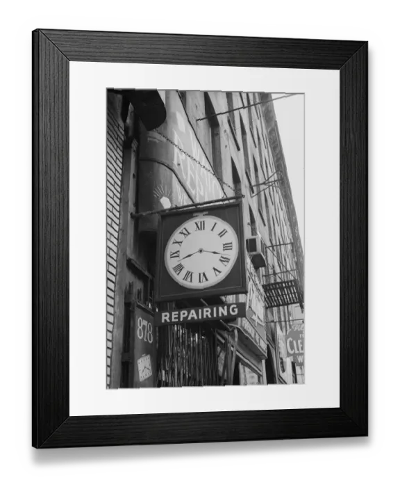 Framed Print : Clock on building side Framed Print : Clock on building side