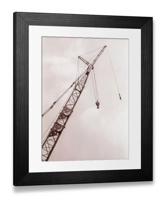 Framed Print : Crane against sky, low angle view Framed Print : Crane against sky, low angle view