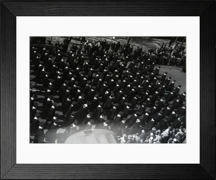 Framed Print : Graduation parade on urban street Framed Print : Graduation parade on urban street