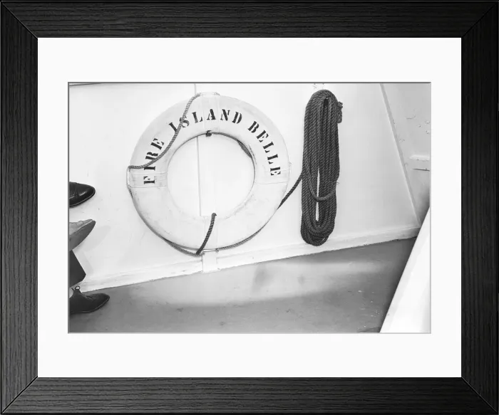 Framed Print : Life ring on Fire Island Belle Framed Print : Life ring on Fire Island Belle