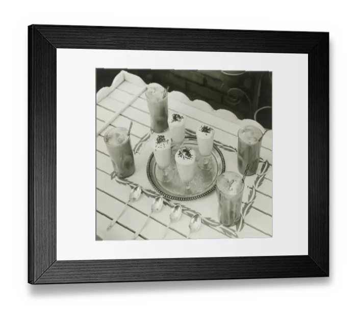 Framed Print : Tray of coffee drinks Framed Print : Tray of coffee drinks