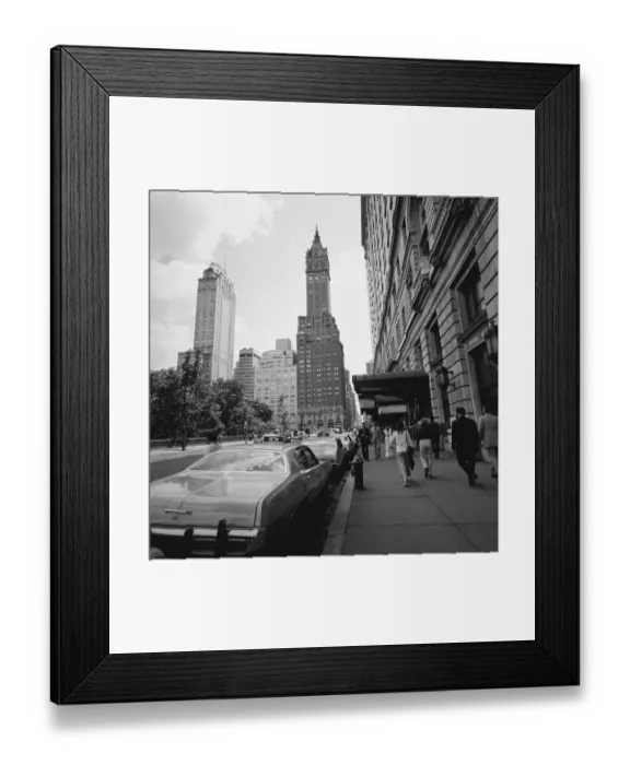 Framed Print : Buildings and street, New York City, USA, (B&W) Framed Print : Buildings and street, New York City, USA, (B&W)