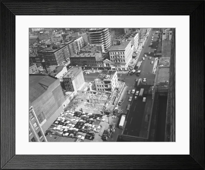 Framed Print : City, (B&W), (aerial view) Framed Print : City, (B&W), (aerial view)