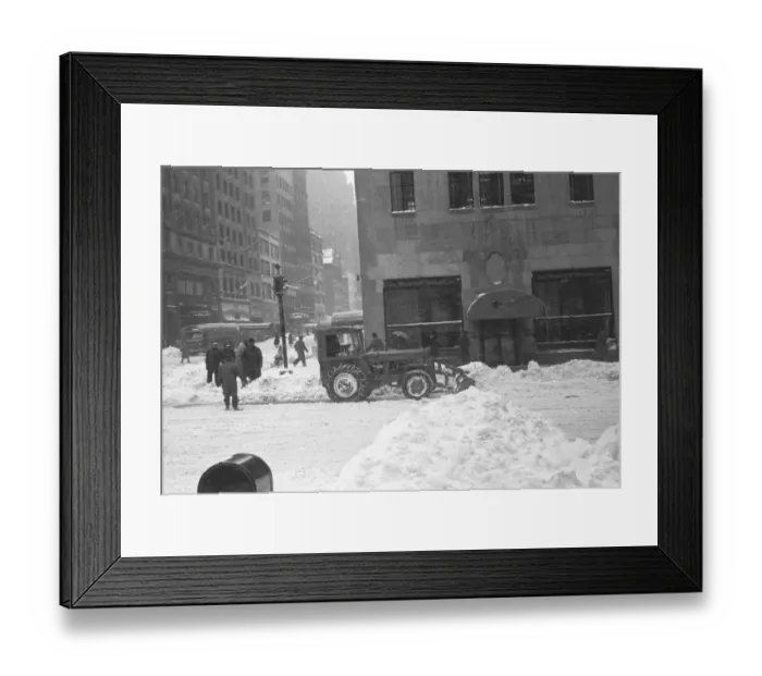 Framed Print : Snow removal on street, (B&W) Framed Print : Snow removal on street, (B&W)