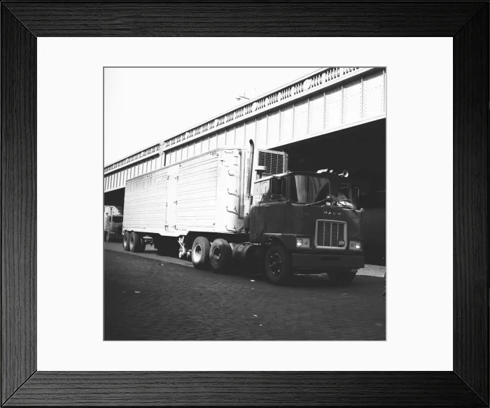 Framed Print : Lorry parked, (B&W) Framed Print : Lorry parked, (B&W)