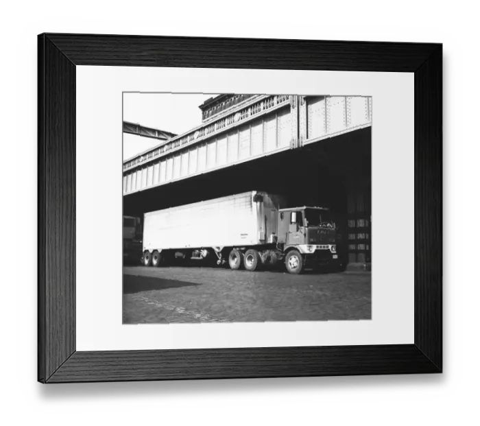 Framed Print : Lorry parked, (B&W) Framed Print : Lorry parked, (B&W)