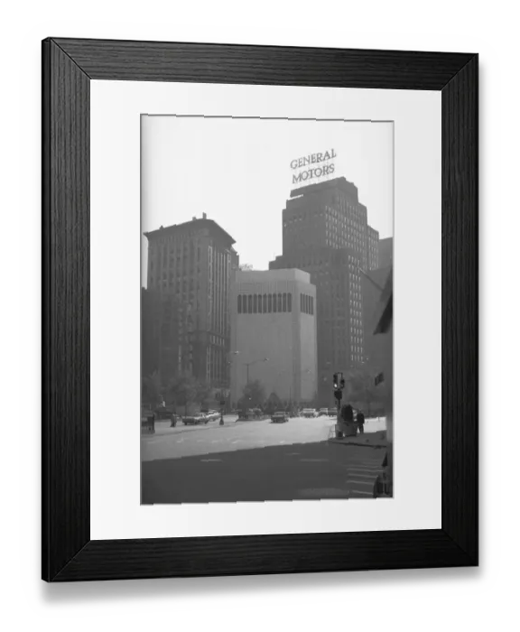Framed Print : Office buildings in american city, (B&W) Framed Print : Office buildings in american city, (B&W)