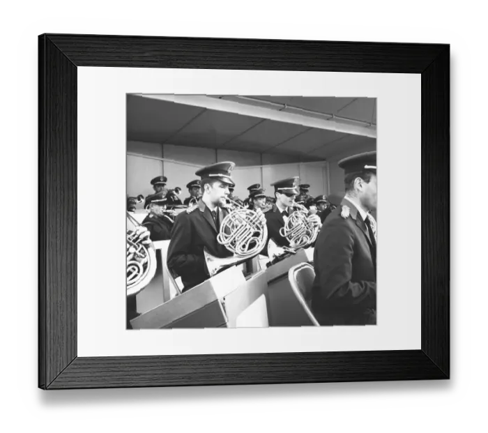 Framed Print : Military band, (B&W) Framed Print : Military band, (B&W)