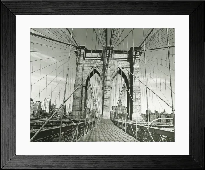Framed Print : Bay suspension bridge, (B&W) Framed Print : Bay suspension bridge, (B&W)