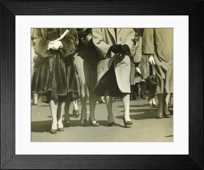 Framed Print : Group of women walking on street, (B&W), (Low section) Framed Print : Group of women walking on street, (B&W), (Low section)