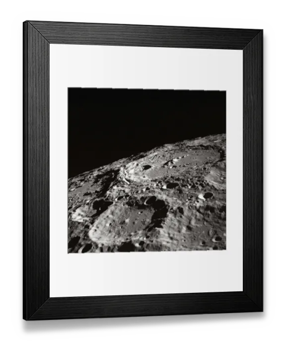 Framed Print : Moon Surface and Horizon