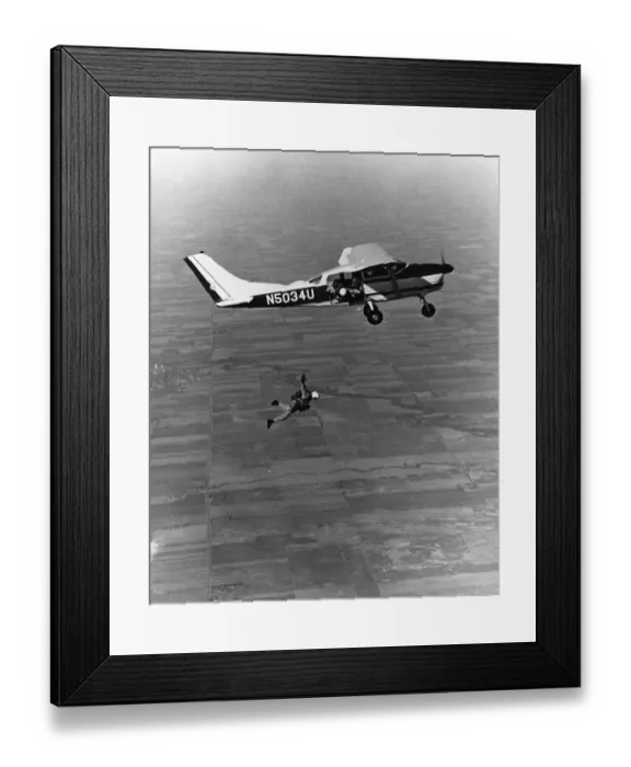 Framed Print : Skydiver jumping out of plane Framed Print : Skydiver jumping out of plane