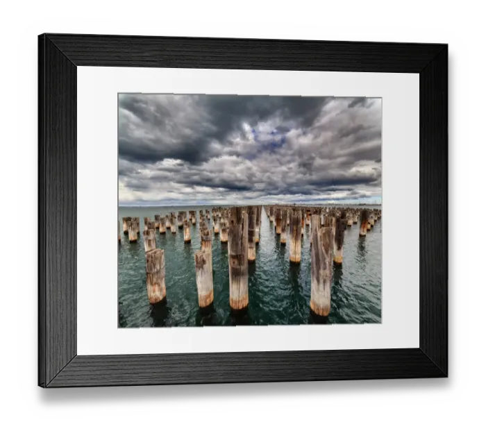 Framed Print : Princess Pier Melbourne with dramatic sky Framed Print : Princess Pier Melbourne with dramatic sky