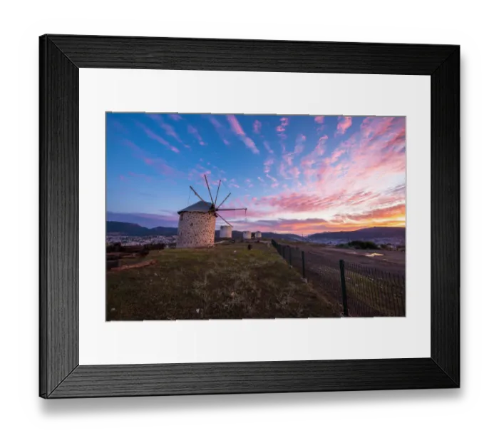 Framed Print : Windmills in sunset, Bodrum Framed Print : Windmills in sunset, Bodrum