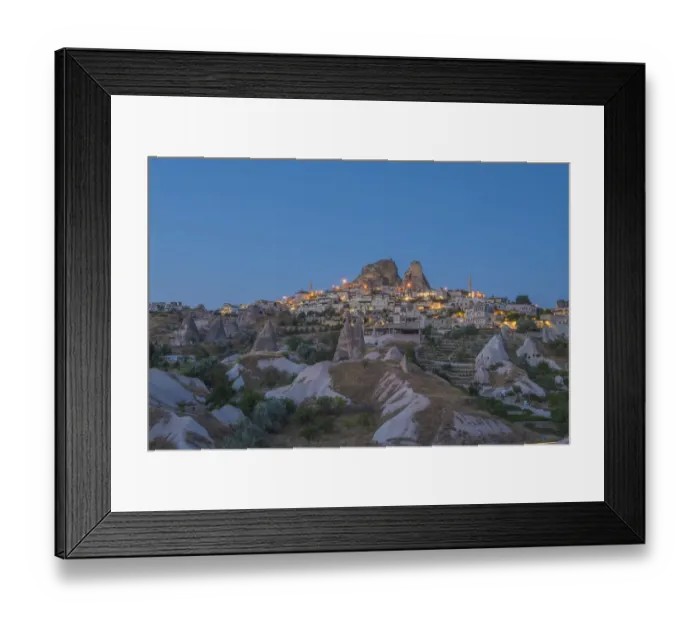 Framed Print : Ancient town and a castle of Uchisar dug, Cappadocia, Turkey Framed Print : Ancient town and a castle of Uchisar dug, Cappadocia, Turkey