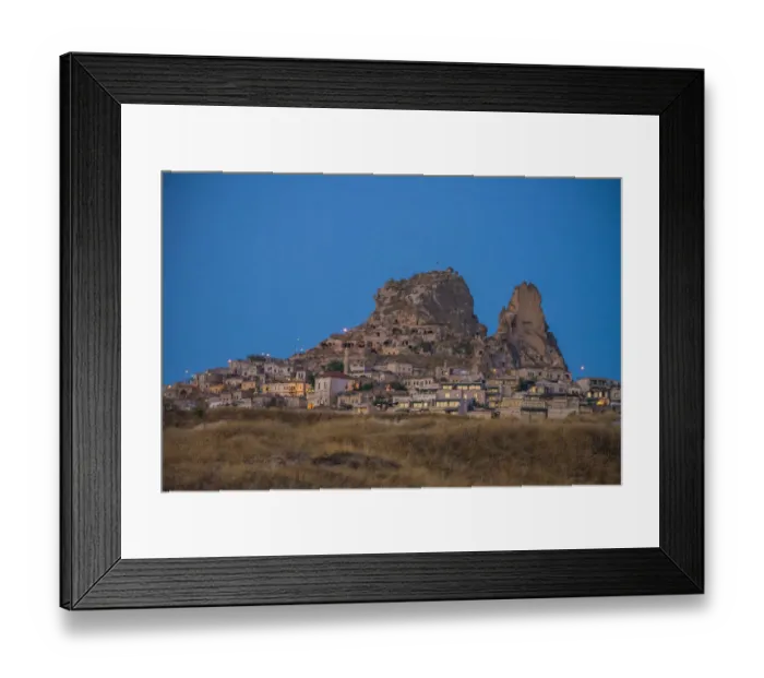 Framed Print : Ancient town and a castle of Uchisar dug, Cappadocia, Turkey Framed Print : Ancient town and a castle of Uchisar dug, Cappadocia, Turkey