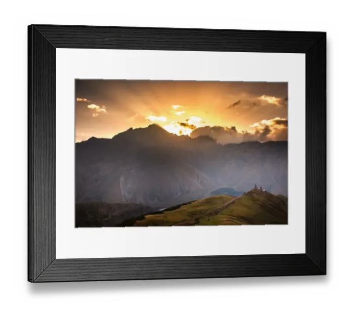 Framed Print : Morning Gergeti christian church near Kazbegi Framed Print : Morning Gergeti christian church near Kazbegi