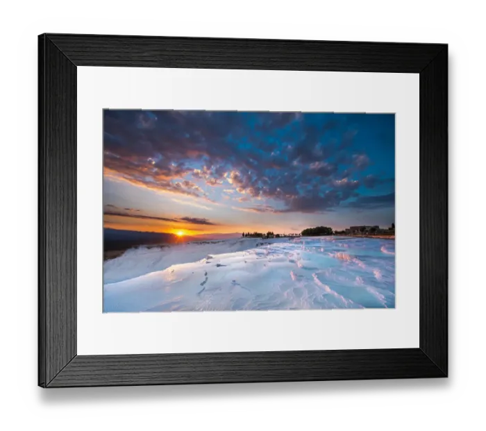 Framed Print : Beautiful sunrise and natural travertine pools Framed Print : Beautiful sunrise and natural travertine pools