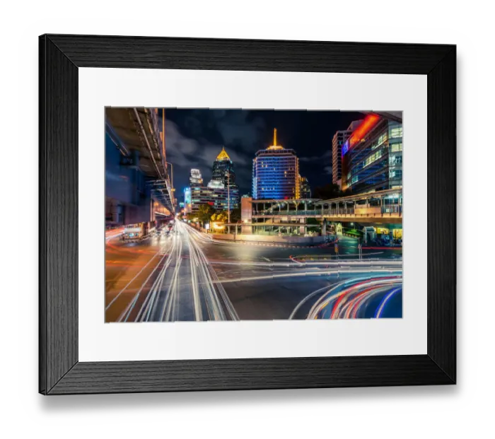 Framed Print : Traffic in silom bangkok Framed Print : Traffic in silom bangkok