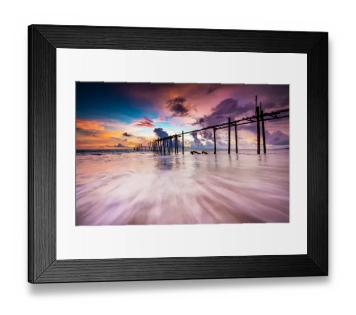Framed Print : Old wood. Old Wood Bridge Pilai Beach Phang-Nga Thailand Framed Print : Old wood. Old Wood Bridge Pilai Beach Phang-Nga Thailand