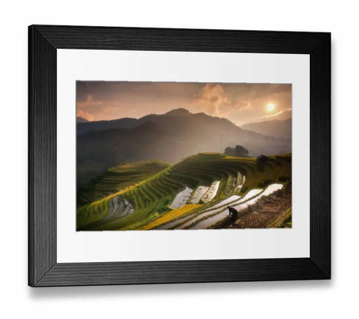 Framed Print : Rice fields on terraced of Mu Cang Chai Framed Print : Rice fields on terraced of Mu Cang Chai