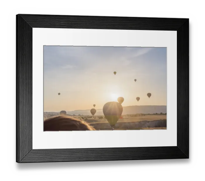 Framed Print : Hot air balloon flying over Cappadocia at morning Framed Print : Hot air balloon flying over Cappadocia at morning