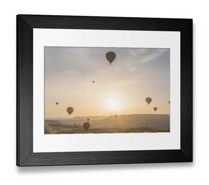 Framed Print : Hot air balloon flying over Cappadocia at morning Framed Print : Hot air balloon flying over Cappadocia at morning