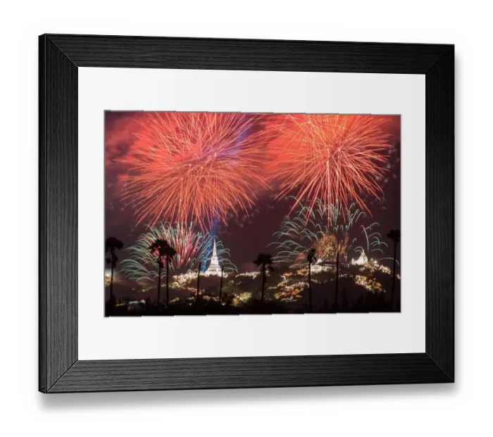 Framed Print : Firework khao wang festival