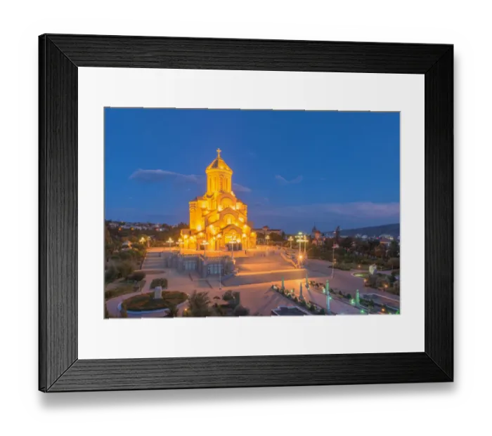Framed Print : The Sameba cathedral at night, Tbilisi Framed Print : The Sameba cathedral at night, Tbilisi