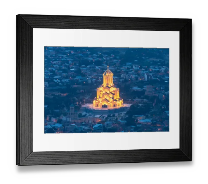 Framed Print : The Sameba cathedral at night, Tbilisi Framed Print : The Sameba cathedral at night, Tbilisi