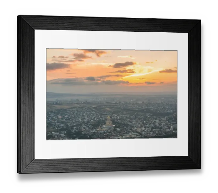 Framed Print : Beautiful panoramic view of Tbilisi at sunset, Georgia Framed Print : Beautiful panoramic view of Tbilisi at sunset, Georgia