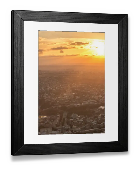 Framed Print : Beautiful panoramic view of Tbilisi at sunset, Georgia Framed Print : Beautiful panoramic view of Tbilisi at sunset, Georgia