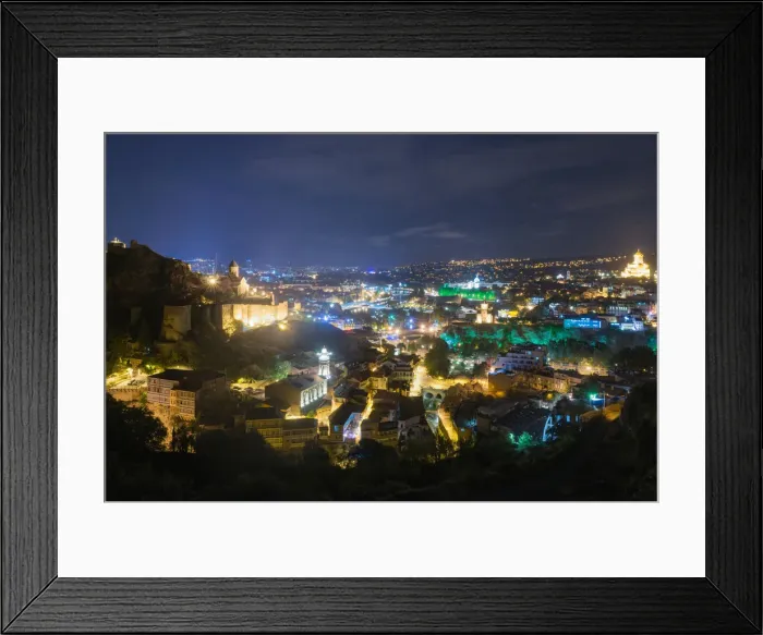 Framed Print : Night view to Old town of Tbilisi, Georgia (country) Framed Print : Night view to Old town of Tbilisi, Georgia (country)