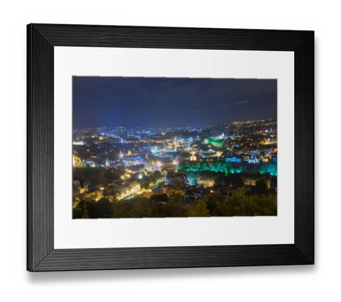 Framed Print : Night view to Old town of Tbilisi, Georgia (country) Framed Print : Night view to Old town of Tbilisi, Georgia (country)