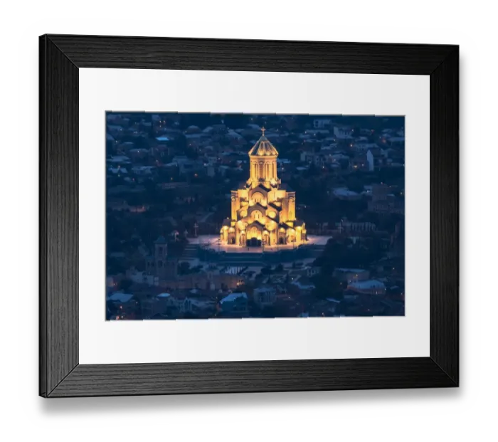 Framed Print : Night view to Old town of Tbilisi, Georgia (country)