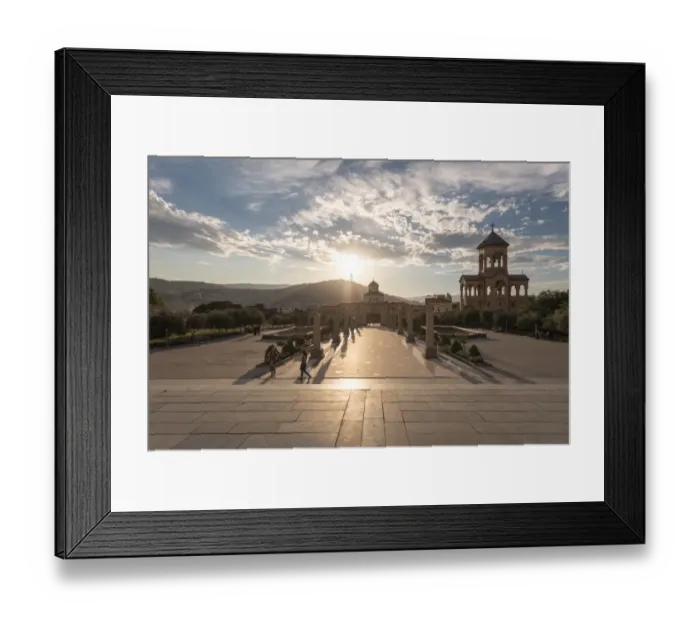 Framed Print : Main entrance in Eastern Orthodox Tsminda Sameba cathedral in Tbilisi, Georgia Framed Print : Main entrance in Eastern Orthodox Tsminda Sameba cathedral in Tbilisi, Georgia