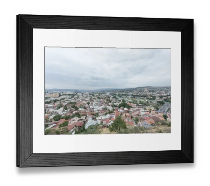 Framed Print : View of the Holy Trinity Cathedral Tsminda Sameba in Tbilisi, Georgia