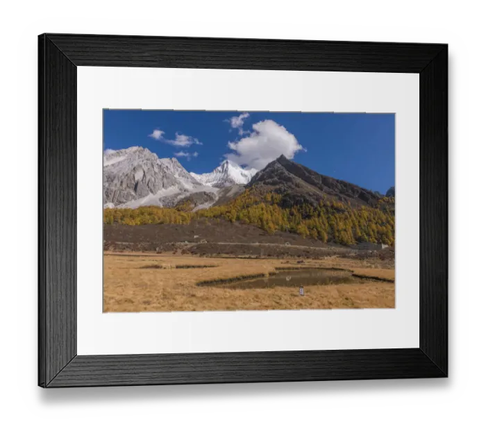 Framed Print : Beutiful nature of Colorful autumn in Yading national Framed Print : Beutiful nature of Colorful autumn in Yading national