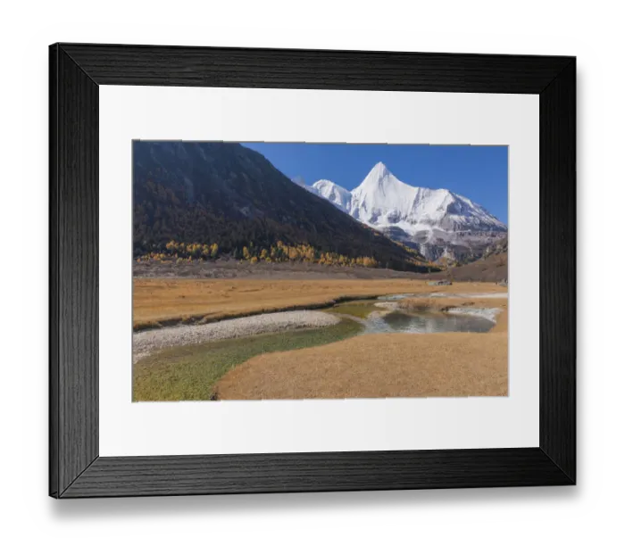 Framed Print : Beutiful nature of Colorful autumn in Yading national