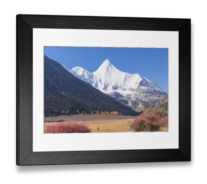 Framed Print : Beutiful nature of Colorful autumn in Yading national