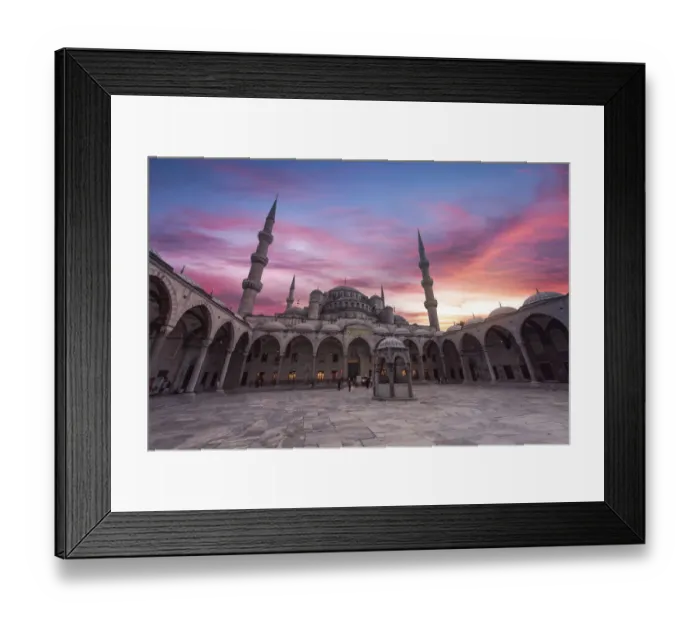 Framed Print : The Blue Mosque at twilight time in Istanbul, Turkey