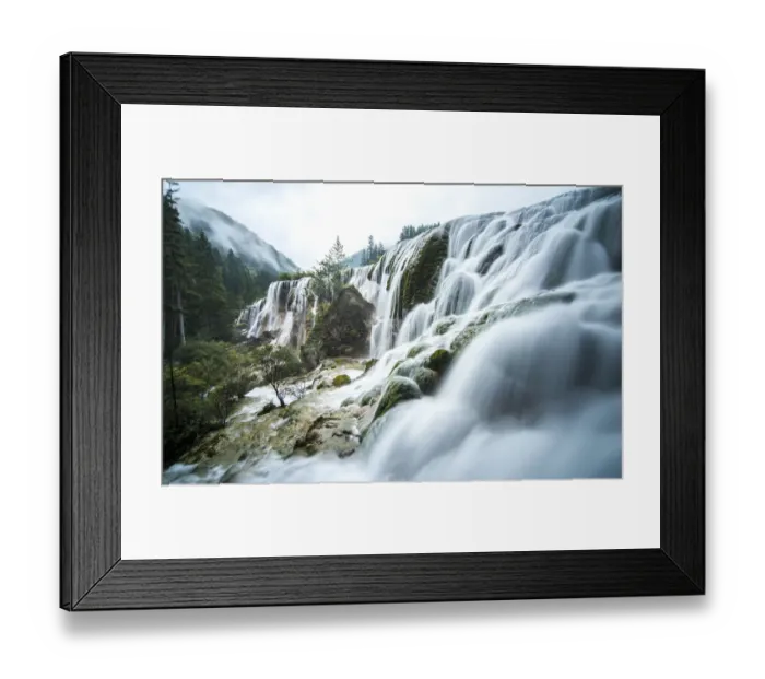 Framed Print : Waterfall at Jiuzhaigou Framed Print : Waterfall at Jiuzhaigou