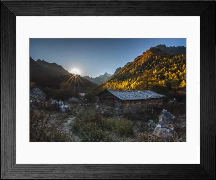 Framed Print : Morning at yading