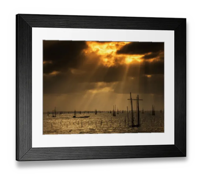 Framed Print : Fish farm village in South thailand