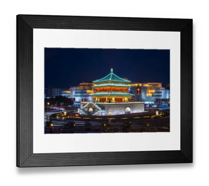 Framed Print : Xi an traffic by night Framed Print : Xi an traffic by night