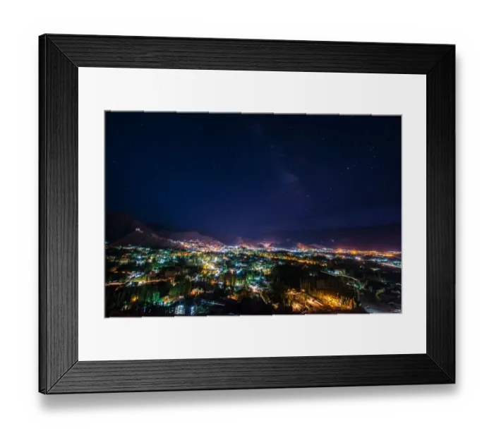 Framed Print : Milky way on Leh Ladakh city Framed Print : Milky way on Leh Ladakh city