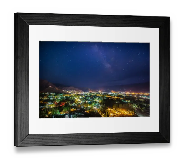 Framed Print : Milky way on Leh Ladakh city Framed Print : Milky way on Leh Ladakh city